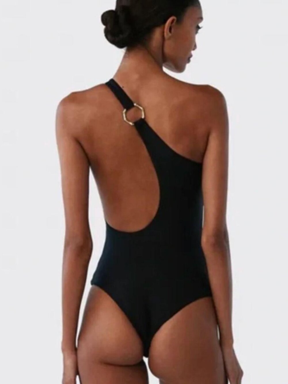 Brandon Blackwood Cutout One-Piece Swimsuit — Black — Size XS — NWT